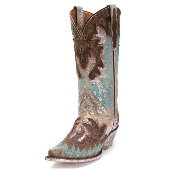 Dan Post Shoes - Dan Post All Eyes On Me Turquoise Cowgirl Boots Pointed Toe Women’s Size 6.5